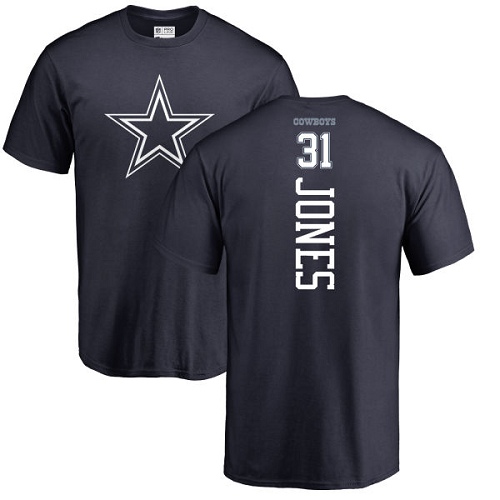 Men Dallas Cowboys Navy Blue Byron Jones Backer #31 Nike NFL T Shirt->dallas cowboys->NFL Jersey